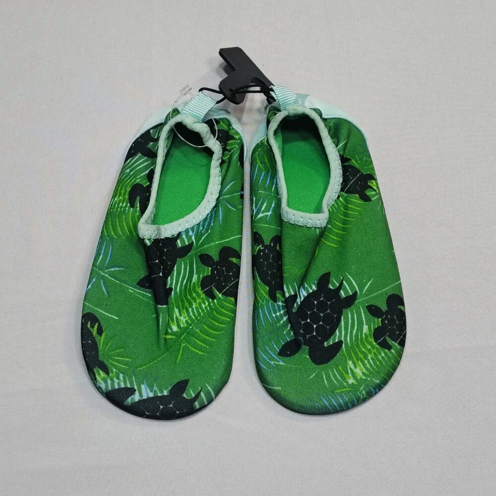 NEW Boys Shoes Water Sport Turtle Print Green Beachwear Baby Toddlers Sz 7/8